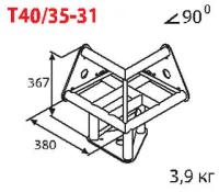 ИМЛАЙТ T40/35-31 Стыковочный узел для 3-х ферм под 90 градусов, d40х2 \ d16х2мм.