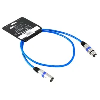 INVOTONE ACM1101 B - микрофонный кабель,  XLR(папа) <-> XLR(мама),  длина 1 м (синий)