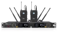 Qtex QAS NX960L- Двухканальная радиосистема true-diversity с рэковым приемником и петличными микрофонами, 520–560 МГц, 200 каналов 