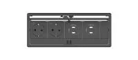 Kramer T-IN4-REC2(B)- Корпус встраиваемой розеточной станции с 4 слотами для модулей с крышкой, черный