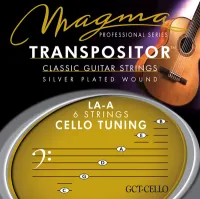 Classical guitar string set Magma Transpositor GCT-CELLO - Classical guitar set in cello tuning with two additional treble strings: BEADGC