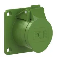 PCE Розетка встраиваемая 32A/24-42V/2P+E/IP44,фланец 70х70, никелированные контакты 393-3v