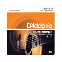 D"ADDARIO EJ10 80/20 BRONZE EXTRA LIGHT 10-47 струны для акустической гитары, бронза, 10-47