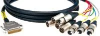 KLOTZ YCDAE01 восьмиканальный AES/EBU in/out кабель (4XLRM/4XLRF на D-Sub-25), длина 1 метр, разноцветные XLR хвосты