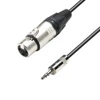 Adam hall k5 myf 0300 - кабель микрофонный, neutrik xlr (f) - trs (jack) stereo 3.5 mm, 2 x 0.22 мм2, 3 м