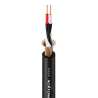 ROXTONE MC005/100 Black Симметричный микрофонный кабель 2x0,22мм2, из бескислородной меди (100м/пластиковая катушка), 100% экранирование (Спираль из медной проволоки: 80x0,10мм+индивидуальная гальваническая изоляция проводников)  D 6,8мм, AWG: 24. Цвет: Ч
