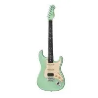 Mooer msc10 pro surf green  электрогитара с чехлом, форма стратокастер, hss, цвет зеленый