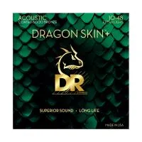DR DA8-10 - струны для акустической гитары, Калибр: 10-48, Серия: DRAGON SKIN+™, Обмотка: бронза 80/20, Покрытие: микротонкое