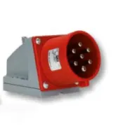 PCE Вилка настенная 16А/400V/6P+E/IP44, никелированные контакты 517-6v