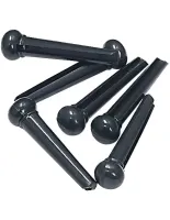 GEWA 555.001 Fire and Stone держатель струны конусообразный (Bridge pin), чёрный пластиковый ПВХ, без точки, комплект из 6 шт.