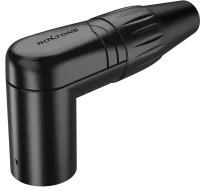 ROXTONE RX3RMP-BG Разъем cannon кабельный угловой, "папа", 3-х контактный, металл с электрофоретическим покрытием, Цвет: Черный, покрытие контактов: золото.