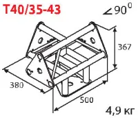 ИМЛАЙТ T40/35-43 Стыковочный узел для 4-х ферм под 90 градусов, d40х2 \ d16х2мм.