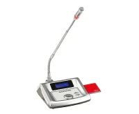 GONSIN TL-VDC4200 S Микрофонная консоль делегата с функцией синхроперевода. Поддержка IC-карт регистрации. ЖК дисплей. Встроенный динамик. Регулятор громкости и выход для наушников, выход для записи. Цвет- серебристый.