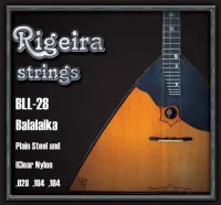 СТРУНЫ RIGEIRA BLL 28 (балалайка) - Для балалайки, сталь и прозрачный нейлон, 0,028 , 0,104, 0,104