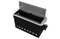 Прямоугольный металлический корпус Wize Pro WRTS-M-8CBOX-S [серия M, для модульной системы врезного лючка в стол с убирающейся крышкой, для установки до 8 модулей-вставок серии М, серебристый]