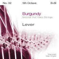 Harp B5 string Bow Brand Lever Burgundy - Lever harp B 5 octave gut string