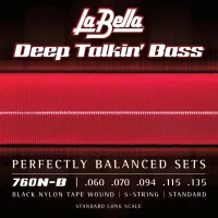 760N-B Deep Talkin' Bass Комплект струн для 5-струнной бас-гитары, сталь/нейлон, 060-135, La Bella