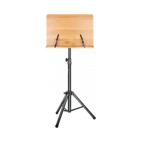 Lux Sound MUS016 Пюпитр оркестровый, деревянная подставка, высота 80-150см, ширина 39см, высота 28см, закругленные углы. Размеры в сложенном виде: 44*12*26 см
