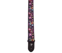 Perri's LPCP-6797 - Ремень для гитары, Серия: Polyester, Материал: полиэстер, Рисунок: Peace, пацифика и цветы, Ширина ремня: 5 см, Длина: 99 - 147 см