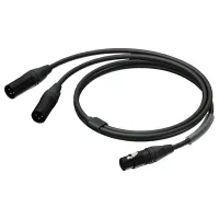 Procab PRA735/1.5- Аудиокабель XLR 3-pin (розетка) – 2х XLR 3-pin (вилка)