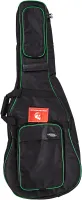 FORCE DLX-A GR - Чехол для акустической гитары,цвет черный с зелёным кантом, 10мм