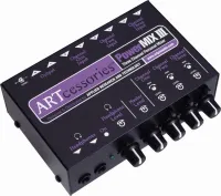 ART POWERMIX 3 Простой маленький 6 канальный микшер - 6 входов 1/4“ Jack, 5 Level controls, 2 выхода , 1/4“ Line Out-Stereo Headphone, Входы: 10 кОм, Выходы: 100 Ом, S-N:>90dB, THD:<0.005 %, внешний адаптер питания 220V/12V в комплекте.