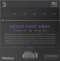 Комплект струн для акустической гитары d'addario xtabr1152 - струны для акустической гитары с стальными верхами ny и басами с бронзовой обмоткой 80/20 по шестигранной основе и обработкой xt. специальное слабое натяжение, толщина .011-.052
