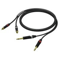 Procab PRA631/3- Аудиокабель 2х Jack 6,3 мм моно (вилка) – 2х RCA (вилка), гибкий, UltraFlex™