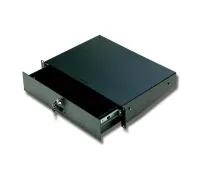 EUROMET EU/R-CA2  01912 Выдвижной рэковый ящик с замком, 2U, сталь черного цвета