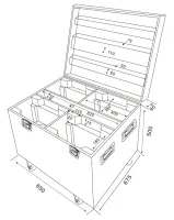 SILVER STAR Flight case for SS656 PLUTO4000 4/1 P20176 Туровый кейс для 4-х приборов SS656XCE PLUTO4000XE с местом для струбцин, 850*676*725 мм