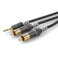 Sommer cable hba-3sc2-0600  аудиокабель basic+, 3,5 jack stereo <=> 2 x rca, 6 м, разъемы hicon