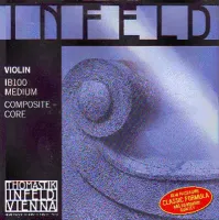 Violin string set Thomastik Infeld Blue IB100 - Hydronalium wound composite strings with bright timbre.