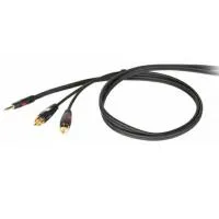 MiniJackStereo-2xRCA (black) 7,5 метров кабель (черный) GS-PRO
