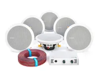 CVGAUDIO STUDYSET-C6W - Комплект звукового оборудования и коммутации для фоновой музыки и речи, встраиваемые АС, S до 80/100m2, белые АС