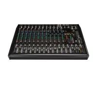 RCF F 16XRМикшерный пульт, 10 микрофонных входов, 4 стерео входа, AUX + FX посыл, процессор эффектов, компрессор на шести микрофонных входах, 3-полосн. полупараметр./3-полосн. EQ, USB вход/выход, мастер выход XLR, две подгруппы, MUTE, PFL, фэйдеры 60 мм