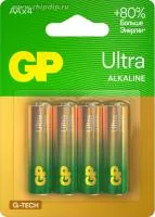 GP15AUA21-2CRSBC4 Ultra Alkaline Элемент питания АА, алкалиновый, 4 шт, GP