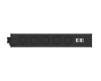 ABL 2M400506- Розеточная станция серии UDM с 5 розетками и 2xUSB-А, черная