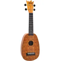 Mahalo ME1P Укулеле сопрано с чехлом, корпус - липа, гриф - габон, накладка на гриф махагони, струны Aquila Super Nylgut, матовая, лазерная гравировка -“Pineapple”, серия Artist Elite – Laser Engraved