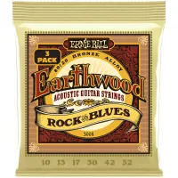 ERNIE BALL 3008 Earthwood 80/20 Bronze RockandBlues 3 Pack 10-52 - Струны для акустической гитары