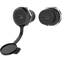 ROXTONE RAUC24-B Разъем панельный Type-C, Корпус из цинкового сплава, Контакты: позолоченная бронза. Цвет: черный.