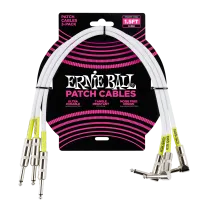 Ernie Ball 6056 набор кабелей инструментальных 3 шт, длина 46 см, цвет белый.