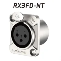 ROXTONE RX3FD-NT Разъем cannon (XLR) панельный мама 3-х контактный цвет: серебро