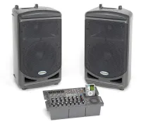 XP510i Мобильный звуковой комплект: 2 акустич. сист 2х250 Вт (10"НЧ+1"ВЧ) 90°х60°, встр. 10-ти канальн. микшер-усил-ль 500 Вт с процессором эффектов 24-bit, док-станция для iPod, Кабели. SAMSON