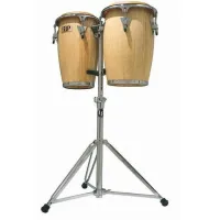 LP LP-JRX-AW Jr. Wood Conga Set Natural/Chrome комплект мини-конга 15"Х8" & 9", двойная стойка