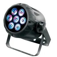 SILVER STAR YG-LED307E miniPAR/E (16') 1200 Lux/2m Светодиодный прожектор, 7 шт 3-Color х 3 Вт Luxeon LED диодов,   оптика 16°,  управление DMX-512 -  3/4/9 каналов, ID адресация, авто режим, персональные программы, цветовые макросы, строб-эффект, диммер,