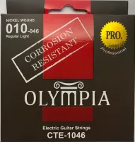 CTE 1046 струны для 6-ти струнных электрогитар Coated Electric Nickel Wound Light, .010, .013, .017, .026w, .036w, .046w, покрытие увеличивает срок использования струн, Olympia
