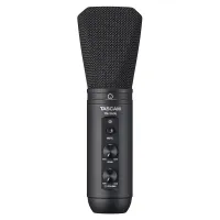 Tascam TM-250U - USB конденсаторный микрофон для подкастов, конференций и звукозаписи, super-cardioid, 20-20000 Гц, чувств. -32 дБ, SPL 130 дБ, АЦП: 44.1/48 кГц, THD+N 0,01%, S/N 89 дБ, ЦАП: 44.1/48 кГц, THD+N 0,005%, S/N 96 дБ, USB кабель, держатель, сто