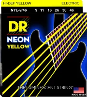 DR NYE-9/46 - струны для электрогитары, Калибр: 9-46, Серия: HI-DEF NEON™, Обмотка: посеребрёная/никелированая сталь, Покрытие: люминесцентное
