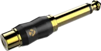ROXTONE RA2JPF Высококачественный металлический переходник RCA Female- 6,3 mono Male Jack, Материал: латунь, Цвет: черный.