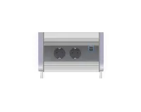 ABL 2F020203- Встраиваемая розеточная станция серии Aero Flip с 2 розетками, 1xUSB-A, 1xUSB-C, серая